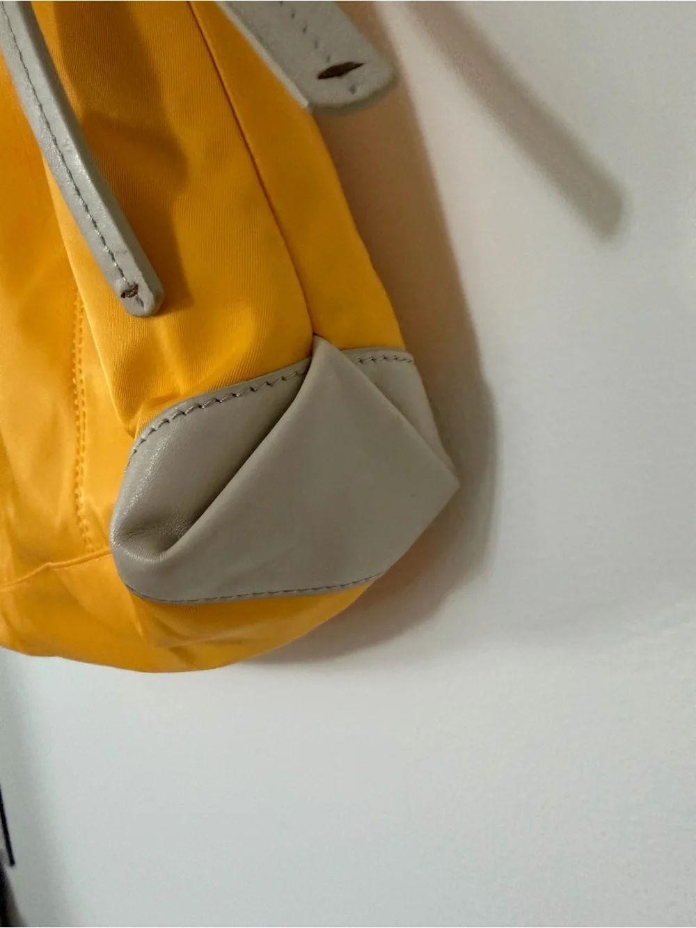 Splendid Bright Yellow Tote with Beige Trim and Straps